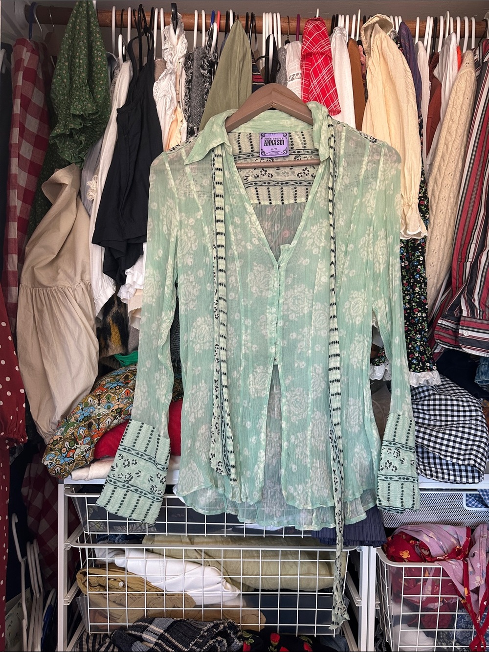 Free people X Anna Sui sheer blouse